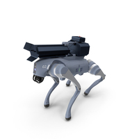 Thermonator Robot Dog in Stand Pose PNG & PSD Images