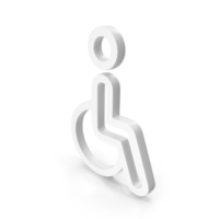 White Disabled Person In A Wheelchair Icon PNG & PSD Images