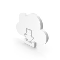Cloud Download Icon White PNG & PSD Images
