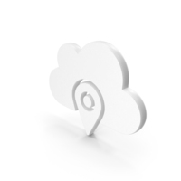 Cloud GPS Map Icon White PNG & PSD Images
