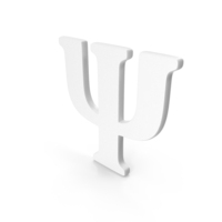 White Greek Letter Psi Icon PNG & PSD Images