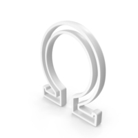 White Greek Letter Omega Outline Icon PNG & PSD Images