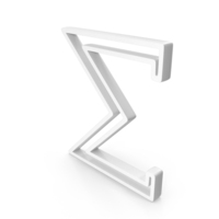White Greek Letter Sigma Outline Icon PNG & PSD Images