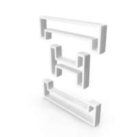 Out Line Greek Letter Xi Icon White PNG & PSD Images