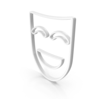 White Theatre Mask Icon PNG & PSD Images