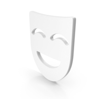 White Theatre Mask Icon PNG & PSD Images