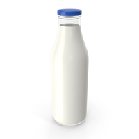 Big Full Closed Milk Glass Bottle PNG & PSD Images