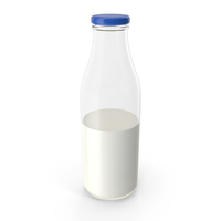 Big Half Closed Milk Glass Bottle PNG & PSD Images
