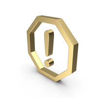 Warning Icon Gold PNG & PSD Images