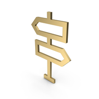 Gold Road Sign Icon PNG & PSD Images
