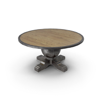 Enzo Industrial Loft Pine Metal Round Dining Table PNG & PSD Images