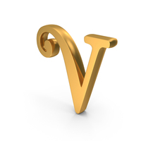 Gold Letter V Icon PNG & PSD Images