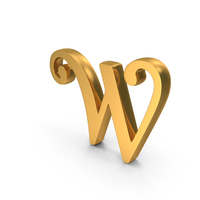 Gold Letter W Icon PNG & PSD Images
