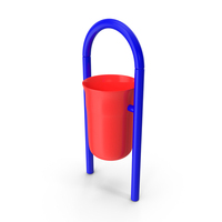 Street Trash Bin Blue And Red PNG & PSD Images
