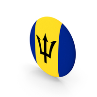Golden Flag Badge Of Barbados PNG & PSD Images