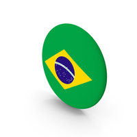 Golden Flag Badge Of Brazil PNG & PSD Images