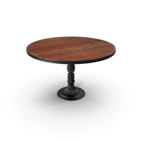 French Soda Fountain Distressed Wood Kitchen Table PNG & PSD Images