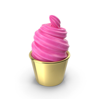 Ice Cream In Gold Cup PNG & PSD Images