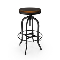 Industrial Vintage Bar Stool, Black PNG & PSD Images