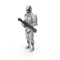 Sci Fi Soldier with Assault Rifle PNG & PSD Images