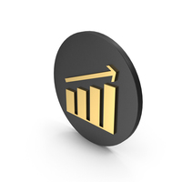 Black & Gold Graph Icon PNG & PSD Images