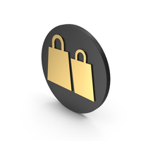 Icon Shopping Bags Black Gold PNG & PSD Images
