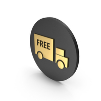 Icon Free Delivery Black Gold PNG & PSD Images