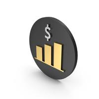 Black & Gold Finance Graph Icon PNG & PSD Images