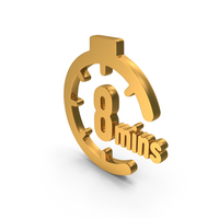 Gold 8 Minutes Countdown Timer Icon PNG & PSD Images