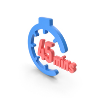 45 Minutes Count Down Timer Coloured Icon PNG & PSD Images