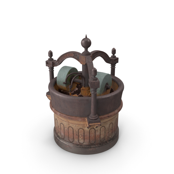 Antique Grinder with Cocoa Bean PNG & PSD Images