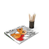 Book And Coloured Pencils PNG & PSD Images