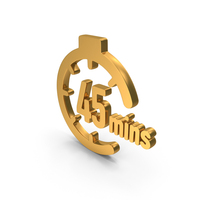 Gold 45 Minutes Timer Icon PNG & PSD Images