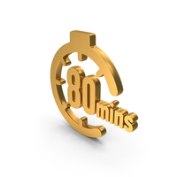 Gold 80 Minutes Timer Icon PNG & PSD Images