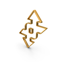 Gold Arrows Outline Symbol PNG & PSD Images