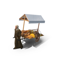 Medieval Trader with Cart PNG & PSD Images
