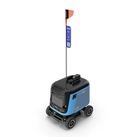 Sleeping Delivery Robot Kiwibot Cyan PNG & PSD Images