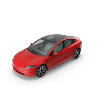 Tesla Model 3 2024 Red PNG & PSD Images