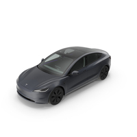 Tesla Model 3 2024 Stealth Grey Lights On PNG & PSD Images