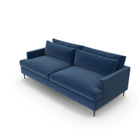 Modern Sofa With Leg (Blue) PNG & PSD Images