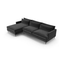 Modern Corner Sofa With Leg (Black) PNG & PSD Images