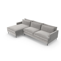 Modern Corner Sofa With Leg (Grey) PNG & PSD Images