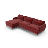 Modern Corner Sofa With Leg Red PNG & PSD Images