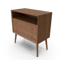 Mid Century Open Nightstand PNG & PSD Images