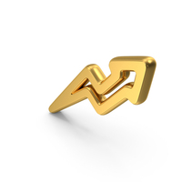 Gold Going Up Arrow Symbol PNG & PSD Images