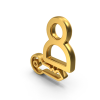 Gold User Key Symbol PNG & PSD Images