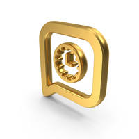 Gold Late Work Chat Symbol PNG & PSD Images
