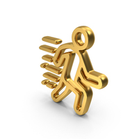 Running Man Gold Symbol PNG & PSD Images