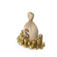 Money Bag And Gold Coins PNG & PSD Images