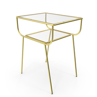 Curved Terrace Nightstand Antique Brass PNG & PSD Images